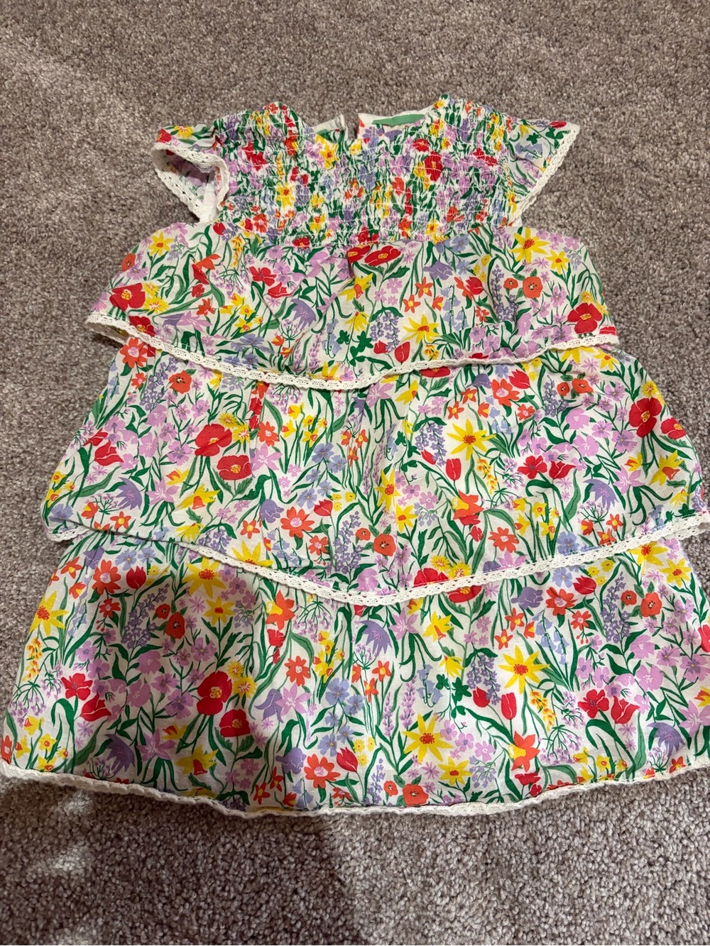 Baby Boden Tiered Floral Dress size 6-12 mo